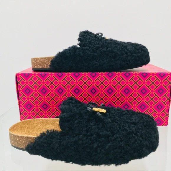 Tory Burch Charm Mammouth Mule Shearling / Nappa Leather Women’s Size 6.5 M